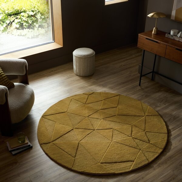 Covor rotund Shard Auriu 160x160 cm