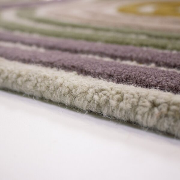 Covor Spiral Shaped Wool Verde 140x200 cm