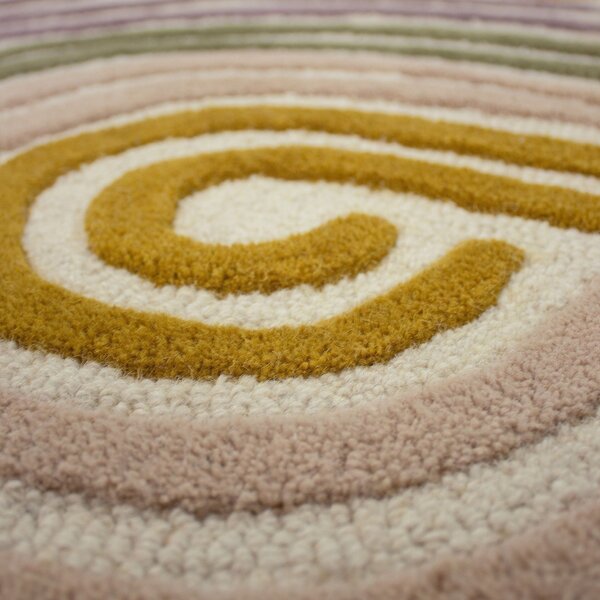 Covor Spiral Shaped Wool Verde 140x200 cm