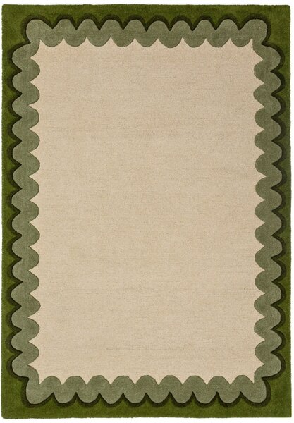 Covor Wiggle Wool Verde oliv 140x200 cm