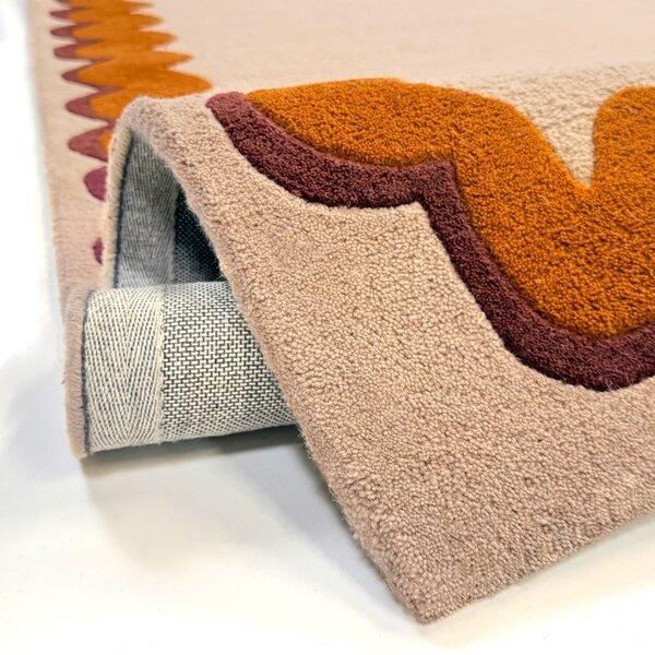 Covor traversa Wiggle Wool Portocaliu 80x230 cm