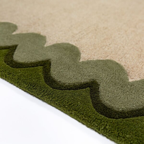 Covor rotund Wiggle Wool Verde oliv 160x160 cm