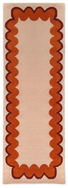 Covor traversa Wiggle Wool Portocaliu 80x230 cm