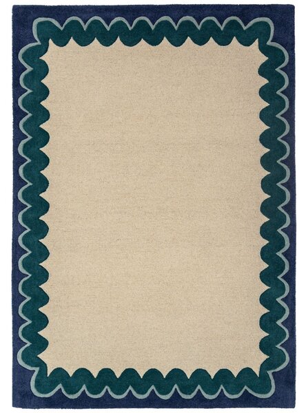 Covor Wiggle Wool Turcoaz 140x200 cm
