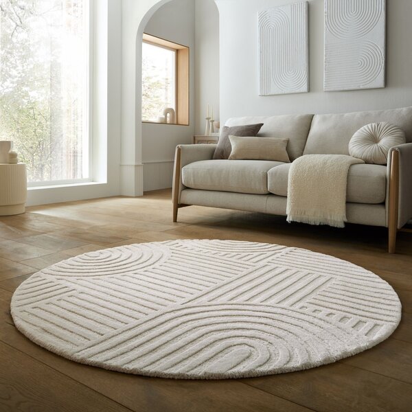 Covor rotund Zen Garden Ivoar 160x160 cm