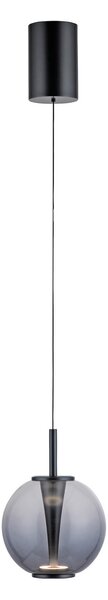 PURE LED висяща лампа Infinity, сива/пушено сива, Ø 18 cm, CCT, Затъмняване, Сив, Дневна/трапезария, Стъкло