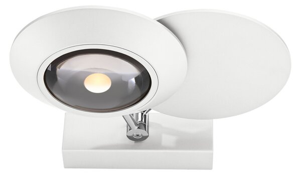 PURE LED стенна лампа Oculis, бяла, 30 см, желязо/стъкло, с 2 лампи, Затъмняване, Бял, Дневна/трапезария, Метал, Модерен