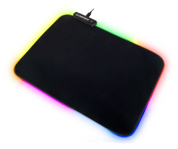 Подложка за мишка Esperanza Zodiac EGP105, 35x25 см, RGB подсветка с 10 цвята, USB 2.0, Черен