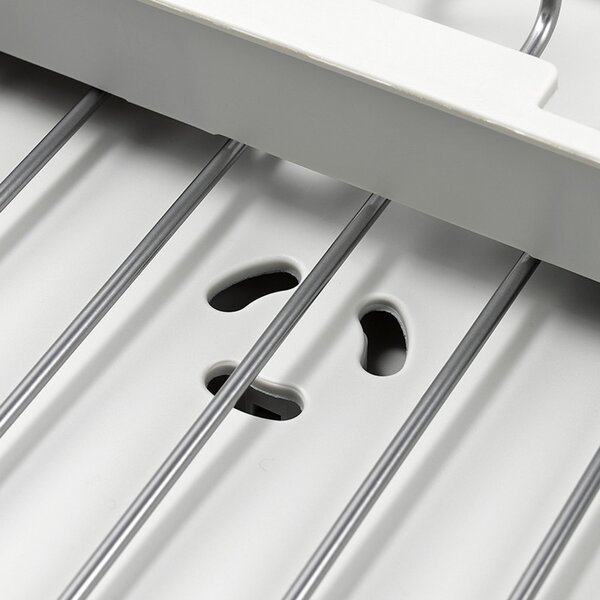 Сушилник за съдове Joseph Joseph Extend Steel Plus 6500041, До 16 части, Разтегателен, Релси за чаши, Отцеждане, Разглобяем, Неръждаема стомана, Бял