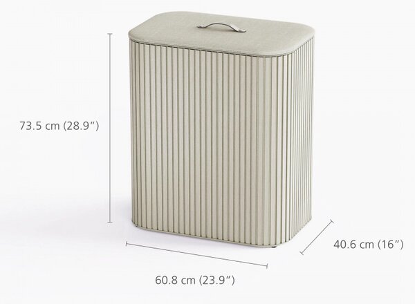 Кош за пране Joseph Joseph Tota Trio Luxe 5000008, 90 л, 3 разделения, Дръжки за пренасяне, Бамбук, Екрю