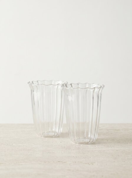 Sinsay - Чаши с релеф и вълнообразен ръб 2 pack - clear