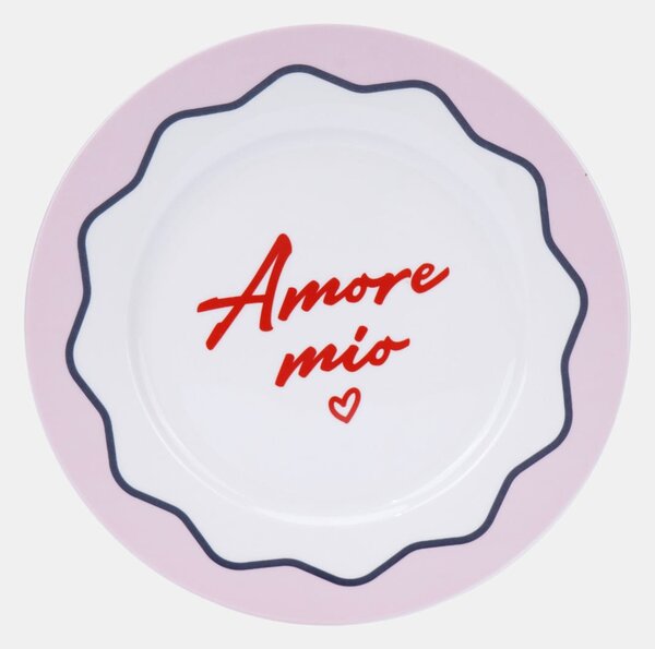 Sinsay - Керамична чиния с надпис Amore mio - многоцветен
