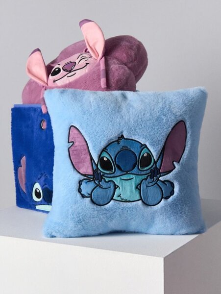 Sinsay - Възглавница от изкуствена кожа Stitch - светлосиньо