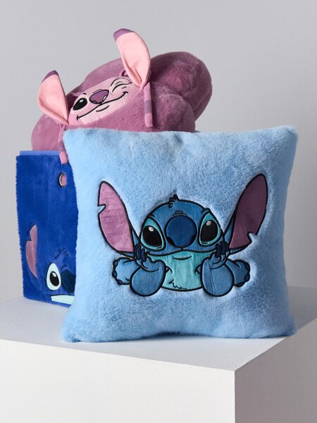 Sinsay - Възглавница от изкуствена кожа Stitch - светлосиньо