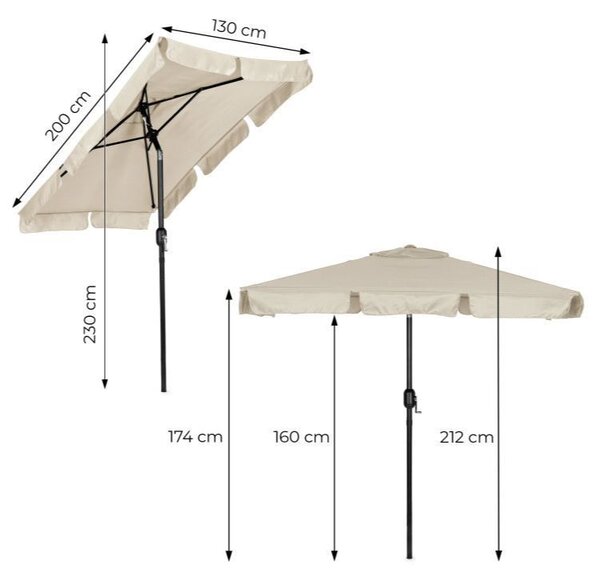 Елегантен градински чадър с регулируем наклон 200x130 cm Зелено