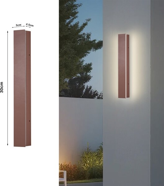 Brilagi - LED външна стенна лампа LINEAR LED/8W/230V 3000K IP65 30 cm кафява CRI 90