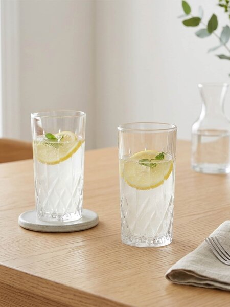 Sinsay - Чаши с релефен мотив 2 pack - clear