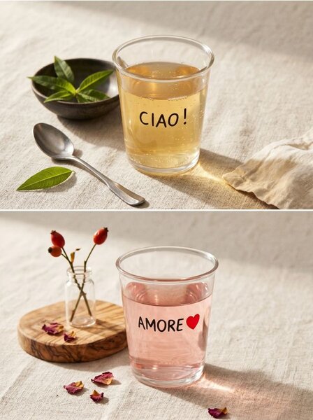 Sinsay - Чаши с надписи CIAO! и AMORE 2 pack - черeн