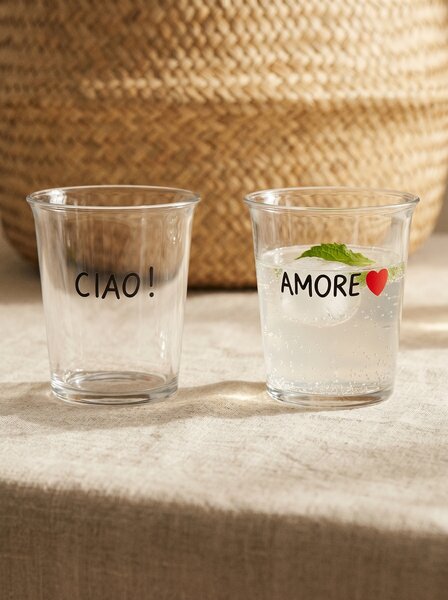 Sinsay - Чаши с надписи CIAO! и AMORE 2 pack - черeн