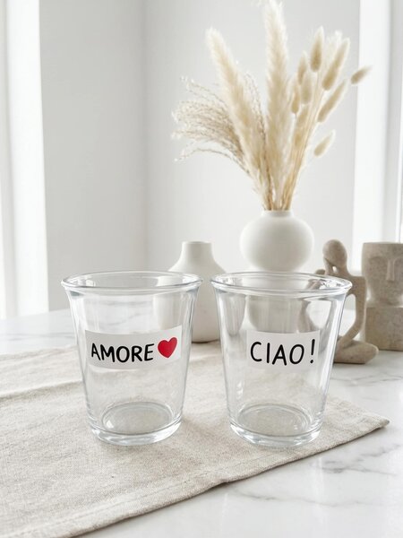 Sinsay - Чаши с надписи CIAO! и AMORE 2 pack - черeн