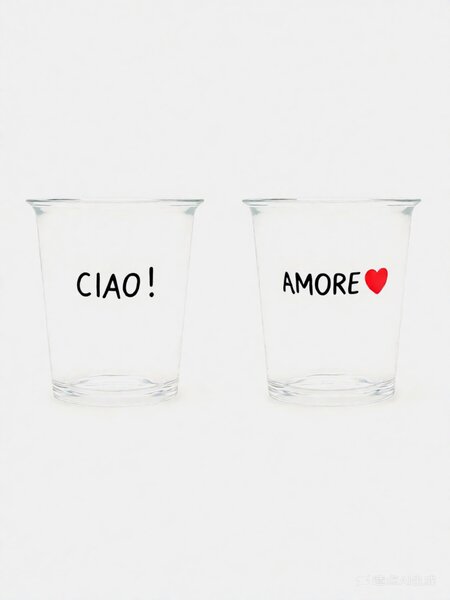 Sinsay - Чаши с надписи CIAO! и AMORE 2 pack - черeн