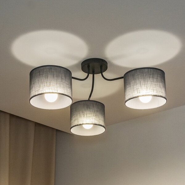Плафон ALBA 3xE27/15W/230V сив