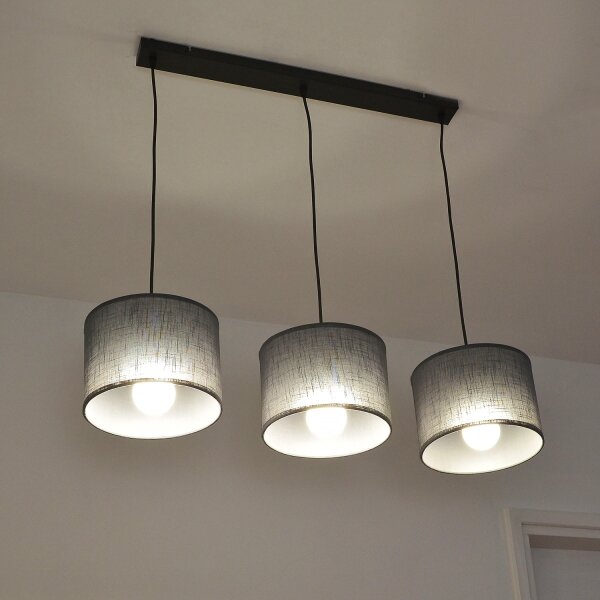 Полилей на кабел ALBA 3xE27/15W/230V, сив