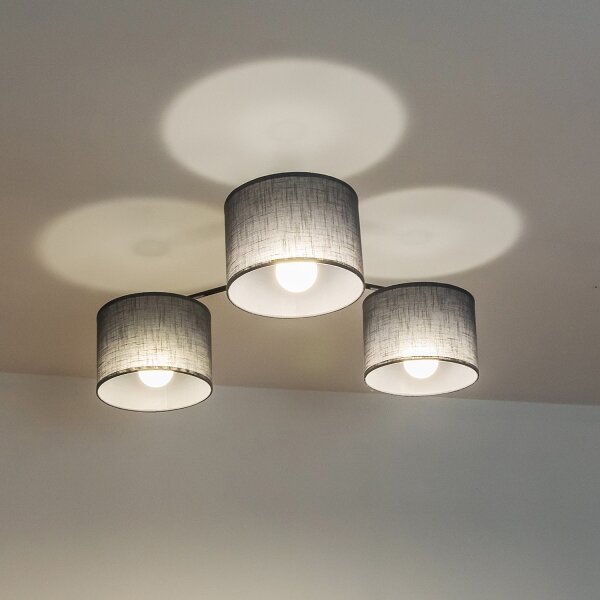 Плафон ALBA 3xE27/15W/230V сив