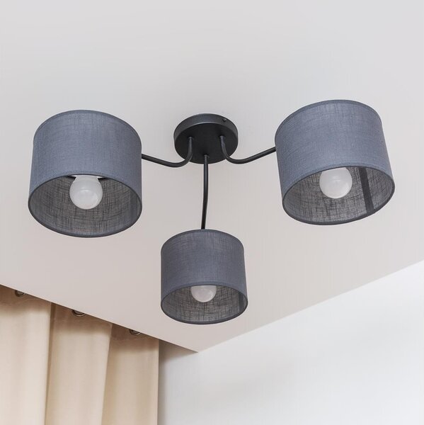 Плафон ALBA 3xE27/15W/230V сив