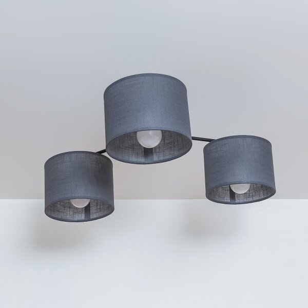 Плафон ALBA 3xE27/15W/230V сив