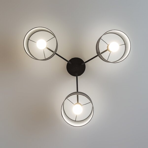Плафон ALBA 3xE27/15W/230V сив