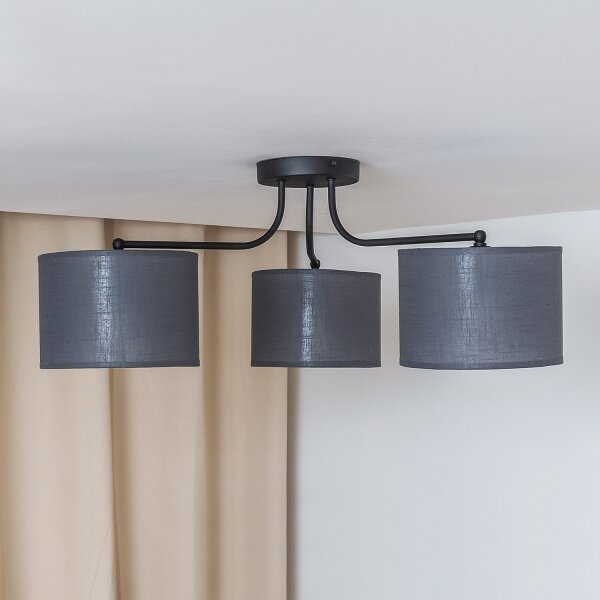 Плафон ALBA 3xE27/15W/230V сив
