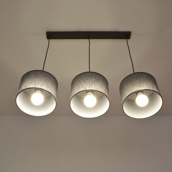 Полилей на кабел ALBA 3xE27/15W/230V, сив