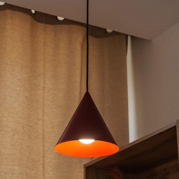 Кабелен пендел ETNA II, 1xE27/15W/230V, Ø 18,5 см, червен