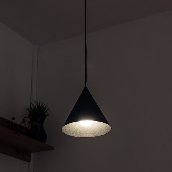 Висяща лампа на кабел ETNA II 1xE27/15W/230V Ø 18,5 см, черна