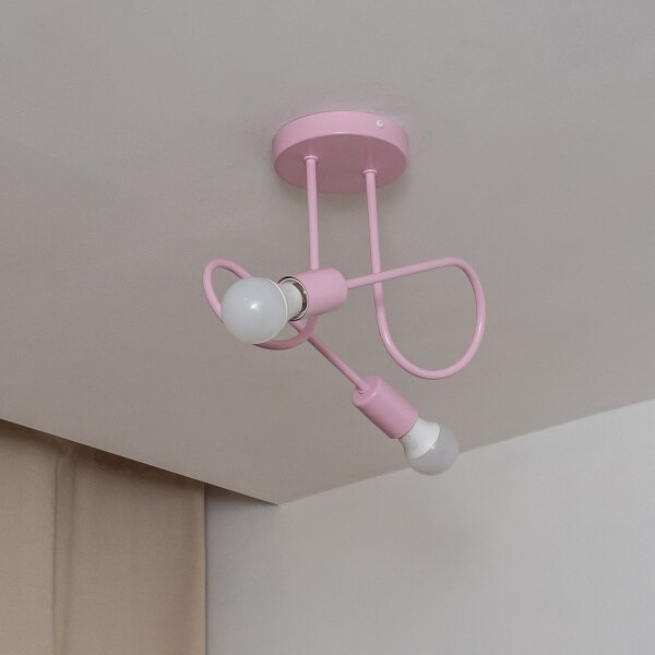 Плафониера OXFORD 2xE27/15W/230V розова