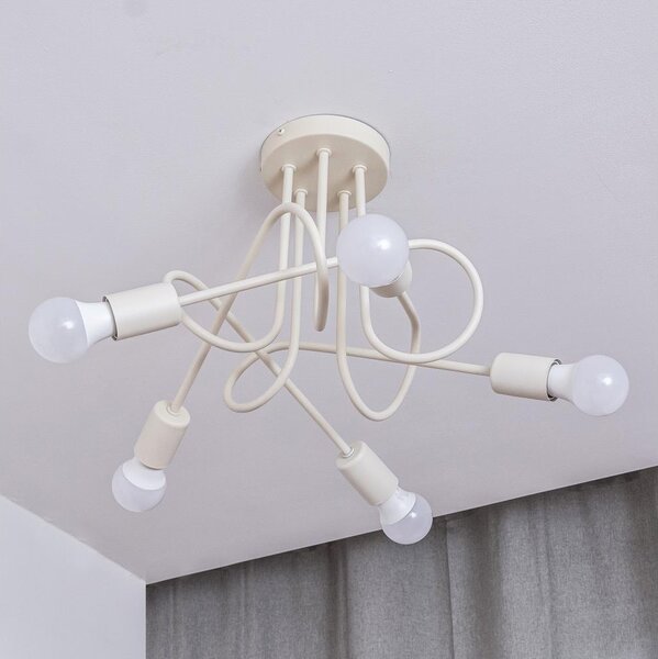 Плафониера OXFORD 5xE27/15W/230V кремава