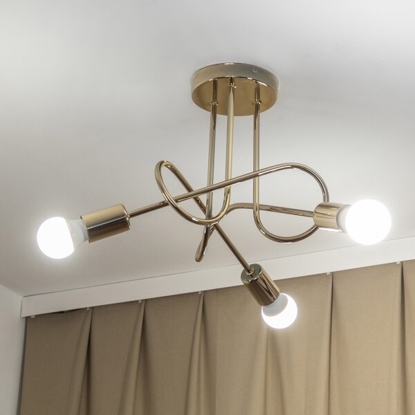 Плафонен полилей OXFORD 3xE27/15W/230V златист