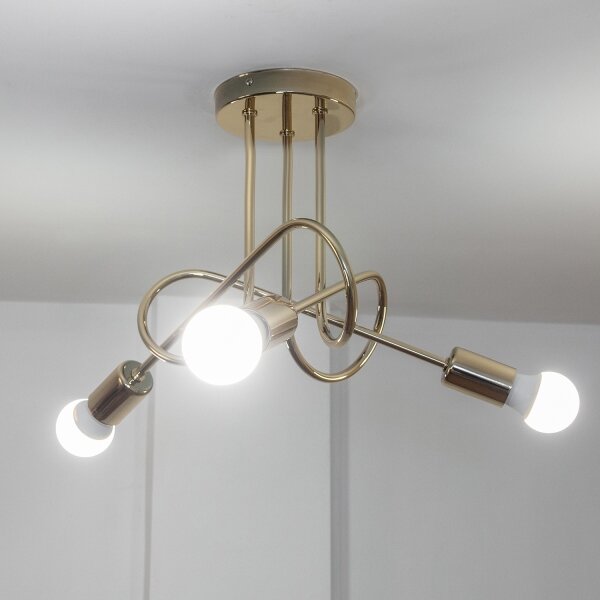 Плафонен полилей OXFORD 3xE27/15W/230V златист
