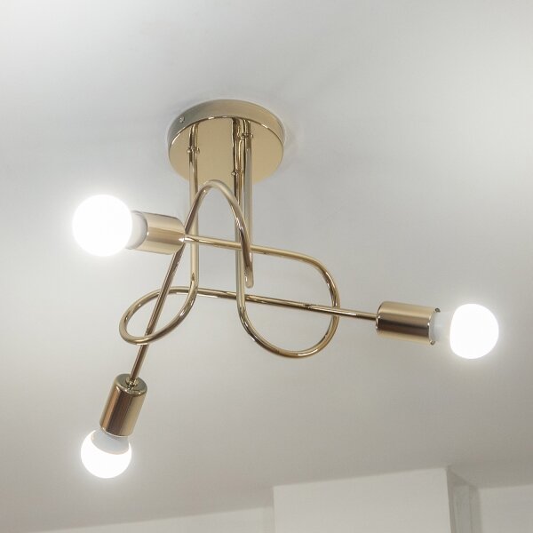 Плафонен полилей OXFORD 3xE27/15W/230V златист