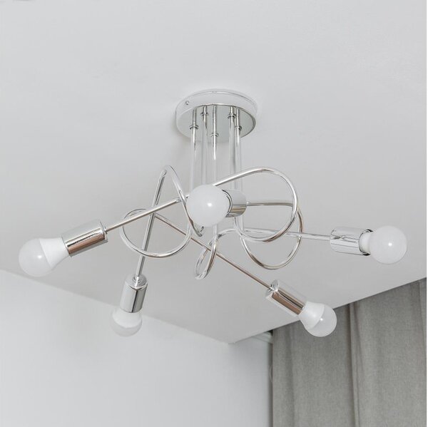 Плафонен полилей OXFORD 5xE27/15W/230V лъскав хром