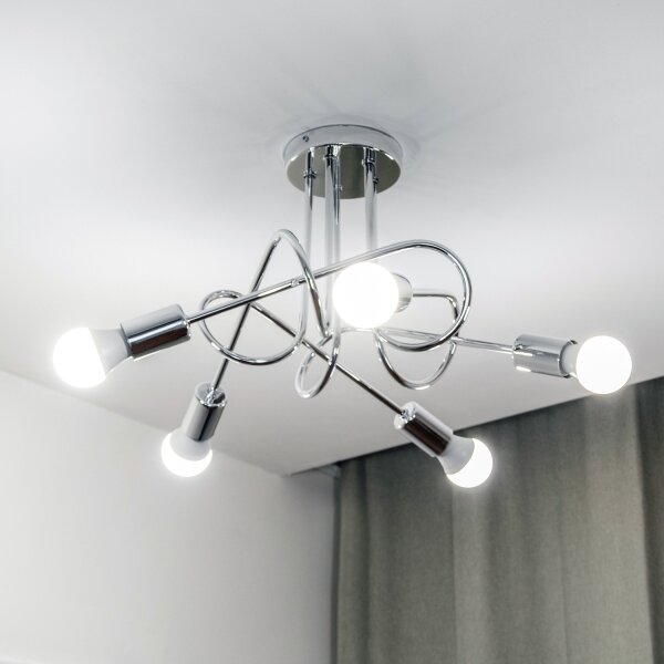 Плафонен полилей OXFORD 5xE27/15W/230V лъскав хром
