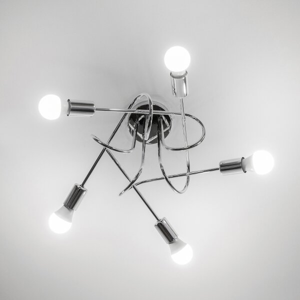 Плафонен полилей OXFORD 5xE27/15W/230V лъскав хром