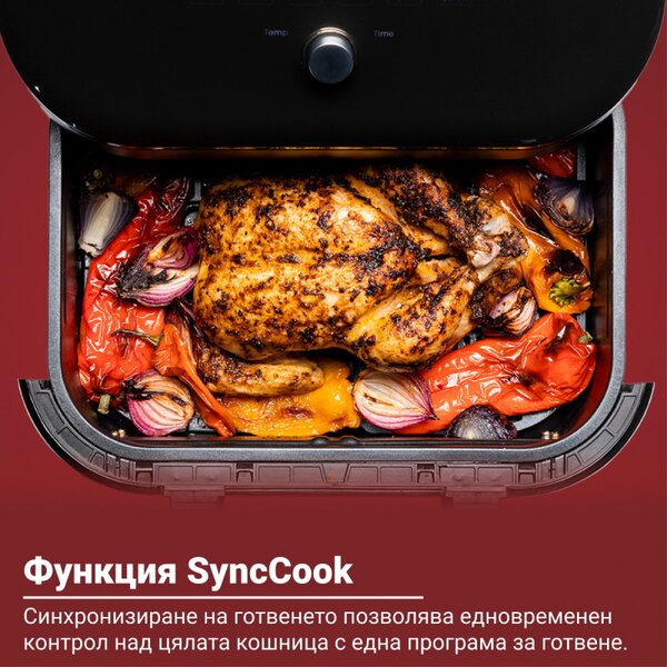 Фритюрник с горещ въздух Instant Pot Vortex Plus Versazone 140115101, 1700W, 2 независими зони за готвене, 8.5l, 35-205C, 6 програми, Черен