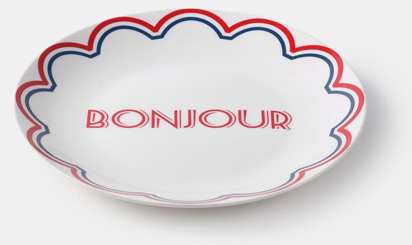 Sinsay - Керамична чиния с надпис Bonjour - многоцветен