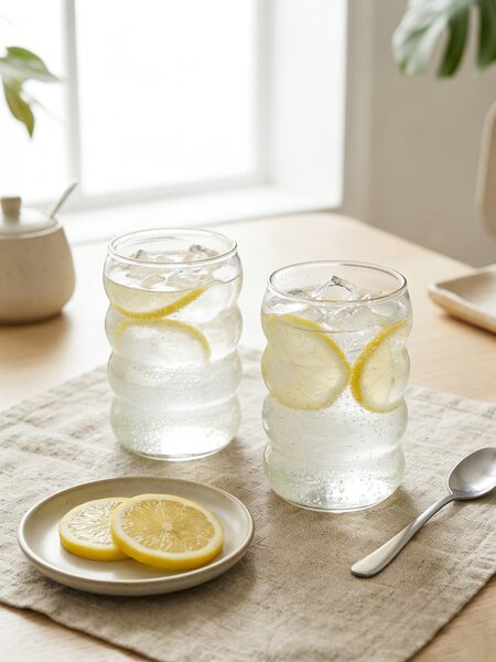 Sinsay - Чаши с декоративни улеи 2 pack - clear