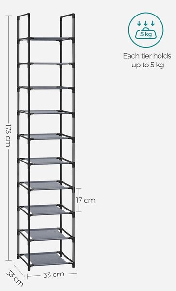 Сив модулен чехъл Songmics 33x33x173 cm