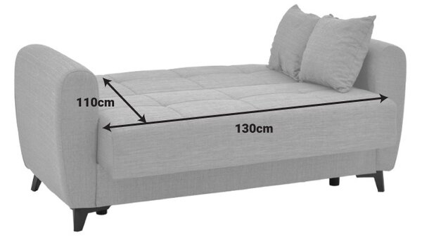 Разтегателен диван Lincoln с място за съхранение за двама 165x85x90 cm, светло сив