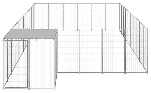 VidaXL Клетка за кучета, сребриста, 19,36 м², стомана