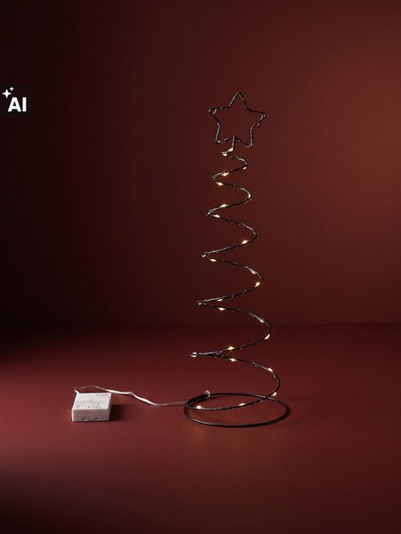 Sinsay - Коледна декорация във форма на елха с LED осветление - черeн